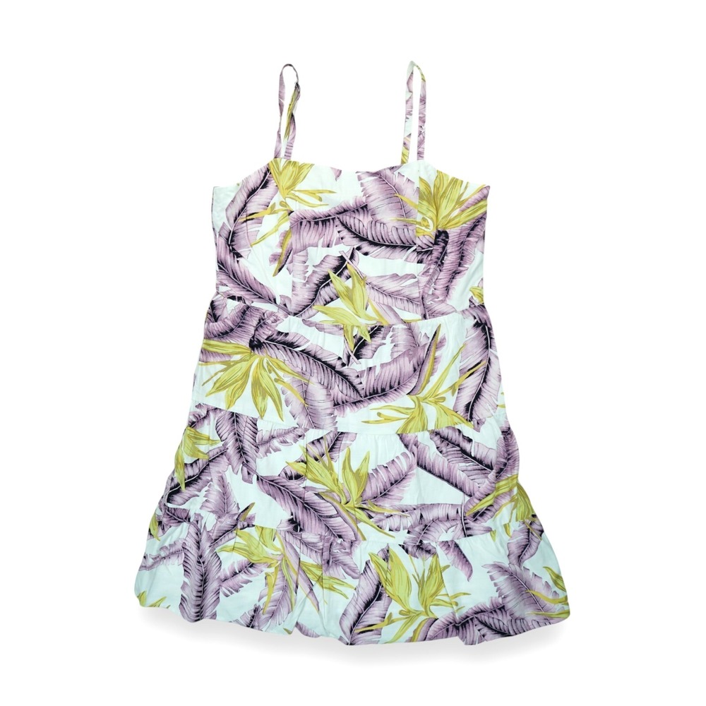 LOFT Paradise Tiered Mini Dress Floral All Over‎ Print Size 14 Women's MSRP $89